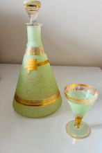 Art deco Likeur karaf  met glas cristalor depose, Antiek en Kunst, Antiek | Glas en Kristal, Ophalen of Verzenden
