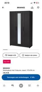 2x Brimnes kledingkast zwart, Ophalen, 100 tot 150 cm, Zo goed als nieuw, 150 tot 200 cm