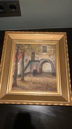 impressionistisch schilderij Vischpoort Harderwijk, Antiek en Kunst, Kunst | Schilderijen | Klassiek, Ophalen of Verzenden