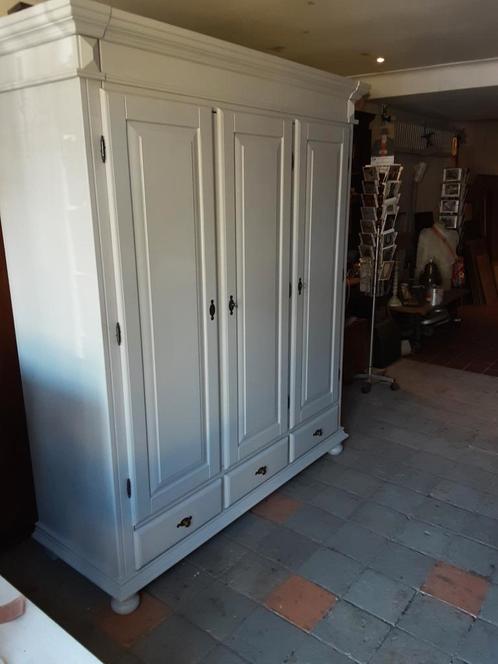 Brocante grenen kast kledingkast DEMONTABEL, Huis en Inrichting, Kasten | Kledingkasten, Gebruikt, 200 cm of meer, 50 tot 75 cm