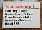 Koersbord IC 505 Schauinsland Hamburg Basel DB SBB, Ophalen of Verzenden, Gebruikt, Trein, Overige typen