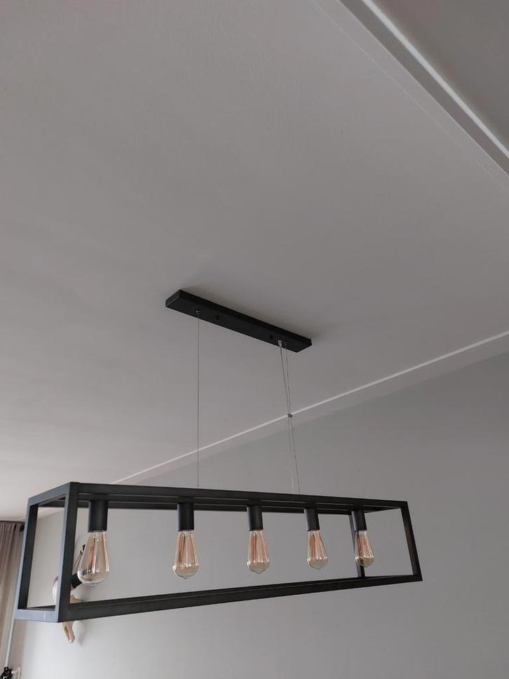 Moderne Hanglamp met 5 Lampen, Huis en Inrichting, Lampen | Hanglampen, Zo goed als nieuw, Minder dan 50 cm, Metaal, Ophalen of Verzenden