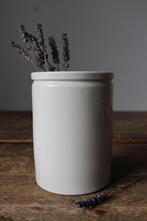 Grote oude Franse brocante zalfpot off white Pronck & Praal, Ophalen of Verzenden