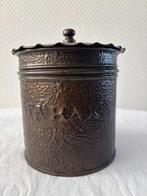 Art Deco koperen hamerslag tabakspot., Antiek en Kunst, Curiosa en Brocante, Ophalen of Verzenden