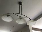 Hanglamp 3-armig Chroom / Melkglas, Ophalen, Zo goed als nieuw, Glas, 75 cm of meer