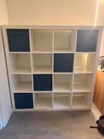Vakkenkast kallax IKEA inclusief 4 jeanslook bakken., Huis en Inrichting, Kasten | Wandmeubels, Ophalen, Kunststof, Gebruikt, 150 tot 200 cm