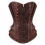 Dames bruin steampunk korset leren gothic punk leer vrouwen, Kleding | Dames, Verzenden, Bruin, Body of Korset