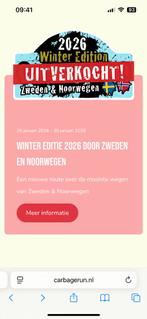 Carbagerun ticket, winter editie Noorwegen, Zweden, Tickets en Kaartjes, Eén persoon