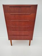 Ladekast, Deens jaren 70, Huis en Inrichting, Kasten | Ladekasten, Ophalen, Gebruikt, 5 laden of meer, Deens, ladekast, vintage, teak furniture