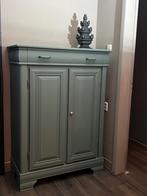 Eikenhouten groen / grijze Meidenkast - H 145 x B 100 x D 45, Huis en Inrichting, Kasten | Buffetkasten, Ophalen, Gebruikt, 100 tot 150 cm