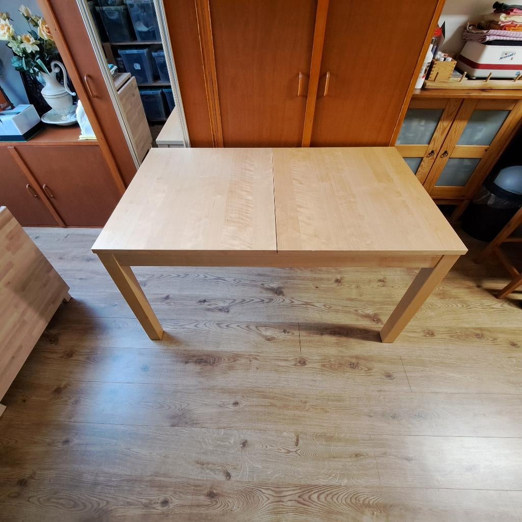 Ikea tafel blank 84 cm x 140 cm te vergroten naar 220 cm, Ophalen, 100 tot 150 cm, 50 tot 100 cm, Zo goed als nieuw