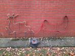 Rendier met Arreslee - Metalen Frame - Kerstdecoratie, Ophalen, Gebruikt, IJzer, Overige typen