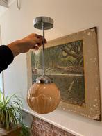 Art deco vintage hanglamp, Gebruikt, Glas, Minder dan 50 cm, Verzenden