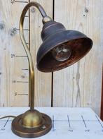 Antieke Chesterfield Engelse bureaulamp koper messing, Verzenden, Zo goed als nieuw, Bureau