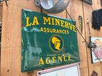Antiek emaille reclamebord La Minerve, Verzamelen, Merken en Reclamevoorwerpen, Reclamebord, Gebruikt, Ophalen of Verzenden, X