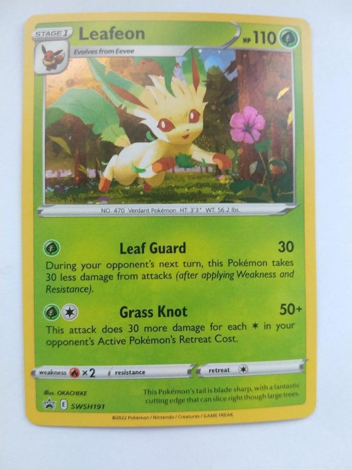 Leafeon SWSH191, Hobby en Vrije tijd, Verzamelkaartspellen | Pokémon, Zo goed als nieuw, Losse kaart, Ophalen of Verzenden