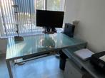 Luxe glazen design  computertafel , met zijstuk, Ophalen