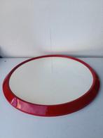 Ronde Retro Spiegel met Rode Rand, Ophalen of Verzenden, Rond, Minder dan 50 cm, Minder dan 100 cm