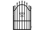 Klassieke zwarte looppoort met hartvormig ornament 90x150, Tuin en Terras, Tuinpoorten, Staal, Minder dan 100 cm, Nieuw, Ophalen of Verzenden
