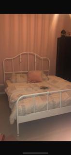 Ikea Sagstua Bed 160x200 - Wit, Huis en Inrichting, Ophalen, Wit, Tweepersoons, Zo goed als nieuw