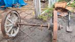 Vintage Wagenwielen + Onderstel, Antiek en Kunst, Ophalen