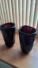 Paarse Vaas Set - Aubergine Kleur, Huis en Inrichting, Woonaccessoires | Vazen, Ophalen, Overige kleuren, Minder dan 50 cm, Glas