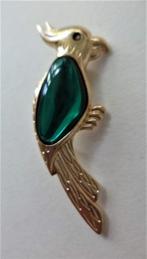 Leuke broche kakatoe met opgelegde groene vleugel, Ophalen, Zo goed als nieuw, Groen, Overige materialen