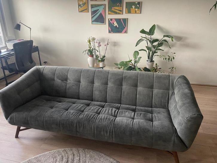 Chique mooie groene bank, Huis en Inrichting, Banken | Bankstellen, Zo goed als nieuw, Rechte bank, Driepersoons, 200 tot 250 cm