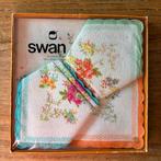 Vintage dames zakdoekjes bloemen dameszakdoekjes Swan nieuw, Ophalen of Verzenden