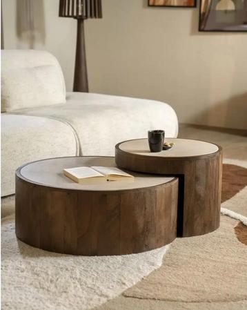 Eleonora Salontafel Set Hazel - Mangohout & Marmer beschikbaar voor biedingen