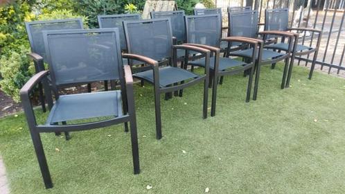 Supermooie stapelbare terrasstoelen / tuinstoelen, Tuin en Terras, Tuinstoelen, Gebruikt, Aluminium, Ophalen