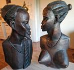 Houten Afrikaanse Beelden Set, Antiek en Kunst, Ophalen of Verzenden