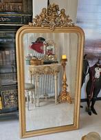 GROTE antieke KUIFSPIEGEL toogspiegel spiegel kuif putti, Ophalen, Rechthoekig