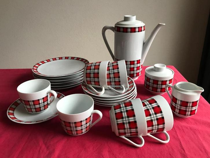 21-delig Mitterteich Bavaria 6-persoons servies - vintage, Antiek en Kunst, Antiek | Servies compleet, Ophalen