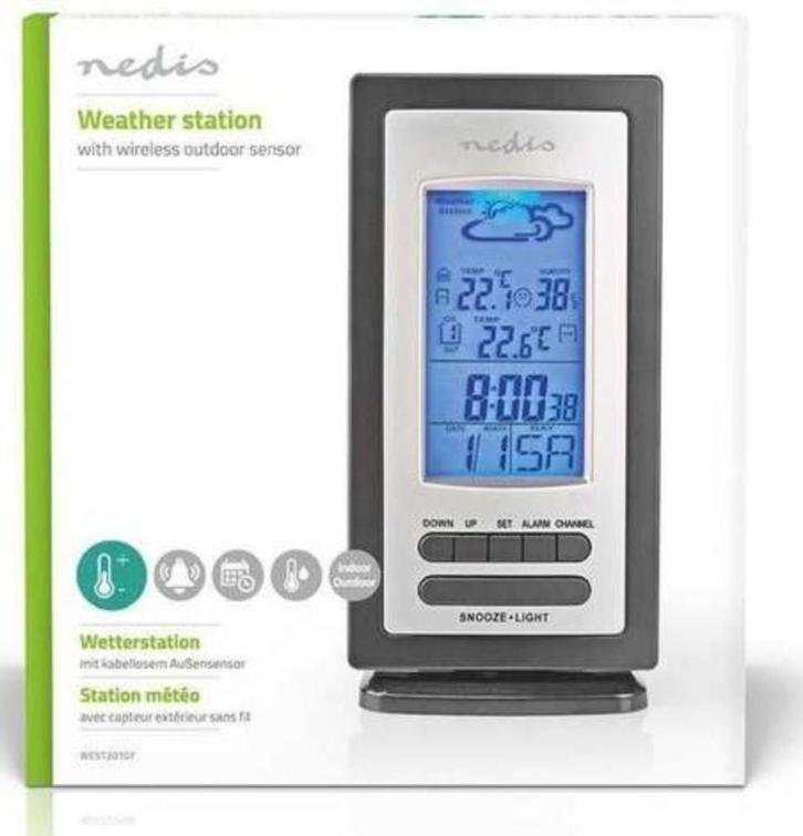 weerstation incl. buitensensor, Audio, Tv en Foto, Weerstations en Barometers, Nieuw, Weerstation, Ophalen of Verzenden