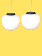 Vintage XL hanglampen (ø45cm)  opaalglas jaren 50 60, ,, Ophalen of Verzenden, Zo goed als nieuw, ,