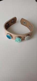Bali Clicks Armband - Verwisselbare Clicks, Beige, Leer, Ophalen of Verzenden, Joyce27121976@gmail.com
