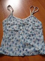 Blauw topje van Hunkemoller met bloemetjes - maat S, Hunkemöller, Ophalen of Verzenden, Blauw, Hemd