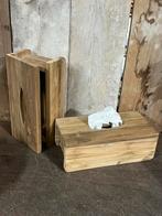 Tissue box  teak hout stoer sober landelijk jwm, Nieuw, Ophalen of Verzenden