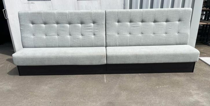 1 stuks horeca restaurant bank wandbank blauw stof 350 cm, Huis en Inrichting, Stoelen, Zo goed als nieuw, Eén, Hout, Stof, Blauw