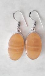 zilveren oorbellen gele agaat edelsteen, Sieraden, Tassen en Uiterlijk, Hangers, Verzenden, Geel, Nieuw