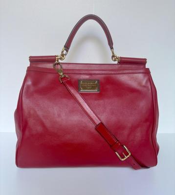 DOLCE & GABBANA SICILY Rood leer bag tas  beschikbaar voor biedingen