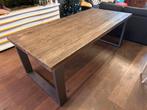 Houten eettafel met stalen frame, Huis en Inrichting, Tafels | Eettafels, Ophalen, Gebruikt, 200 cm of meer, 50 tot 100 cm
