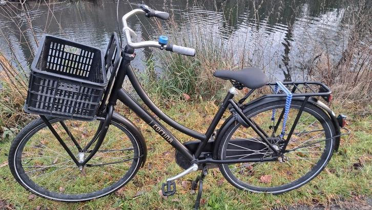 Matzwarte CORTINA U4 transport met 3 versnellingen., Fietsen en Brommers, Fietsen | Dames | Damesfietsen, Zo goed als nieuw, Overige merken