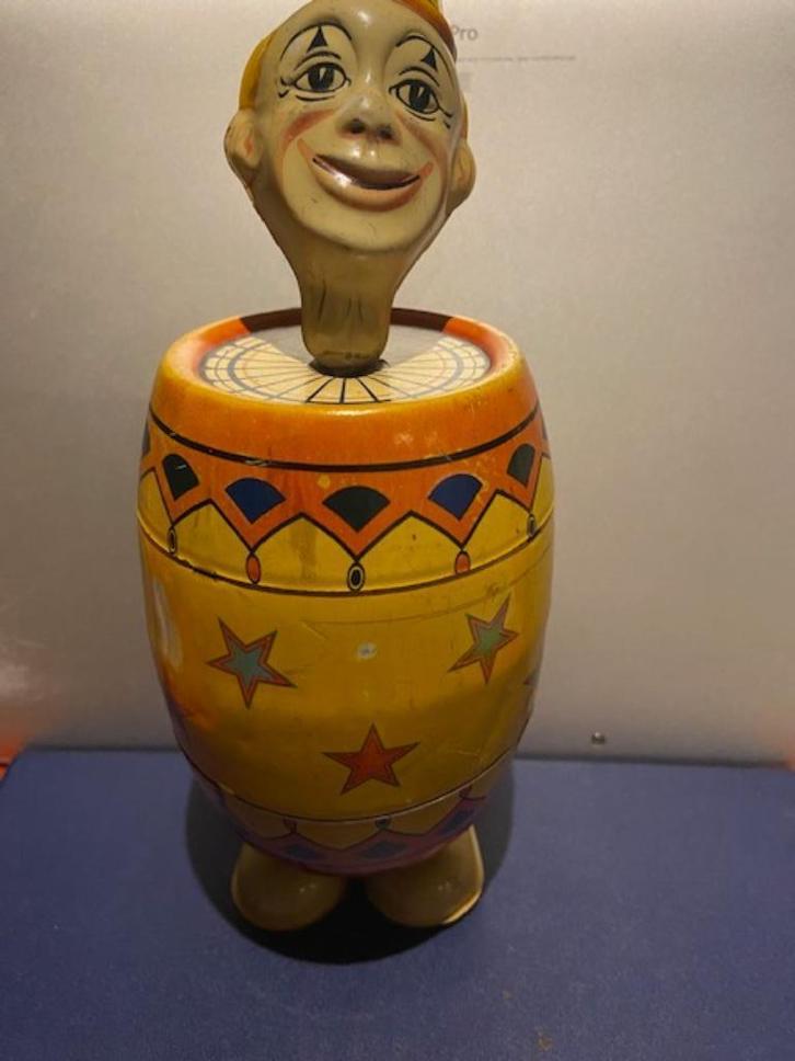 Clown in ton wind-up van J.Chein&Co USA '35 tin litho, Antiek en Kunst, Antiek | Speelgoed, Ophalen of Verzenden