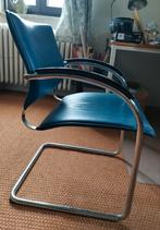 Eetkamerstoelen (blauwgroen leer), Gebruikt, Leer, Ophalen