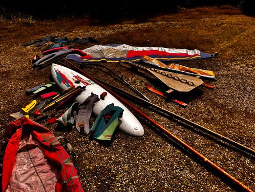Zeer Complete Windsurf Set + Unieke IJszeiler, Watersport en Boten, Windsurfen, Gebruikt, 250 tot 300 cm, Met vin(nen), Met draagtas
