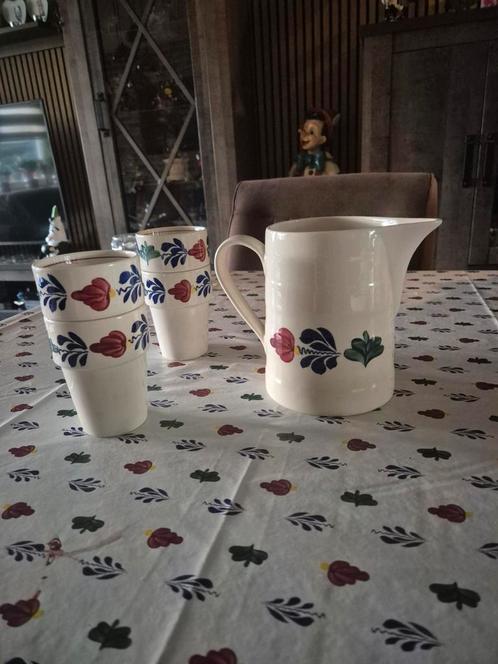 Boerenbont Melkkan met Bekers, Antiek en Kunst, Antiek | Keramiek en Aardewerk, Ophalen of Verzenden