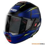 Nolan N120-1 NIGHTLIFE N-COM systeemhelm, Zwart-Blauw-Geel, Motoren, Kleding | Motorhelmen, Ophalen of Verzenden, Nieuw met kaartje