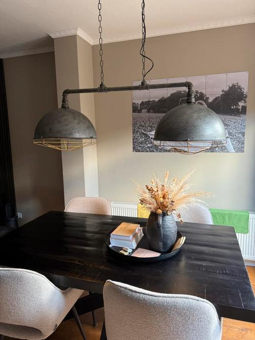 Industriële Hanglamp - 2 Lampen, Huis en Inrichting, Lampen | Hanglampen, Zo goed als nieuw, 75 cm of meer, Metaal, Ophalen